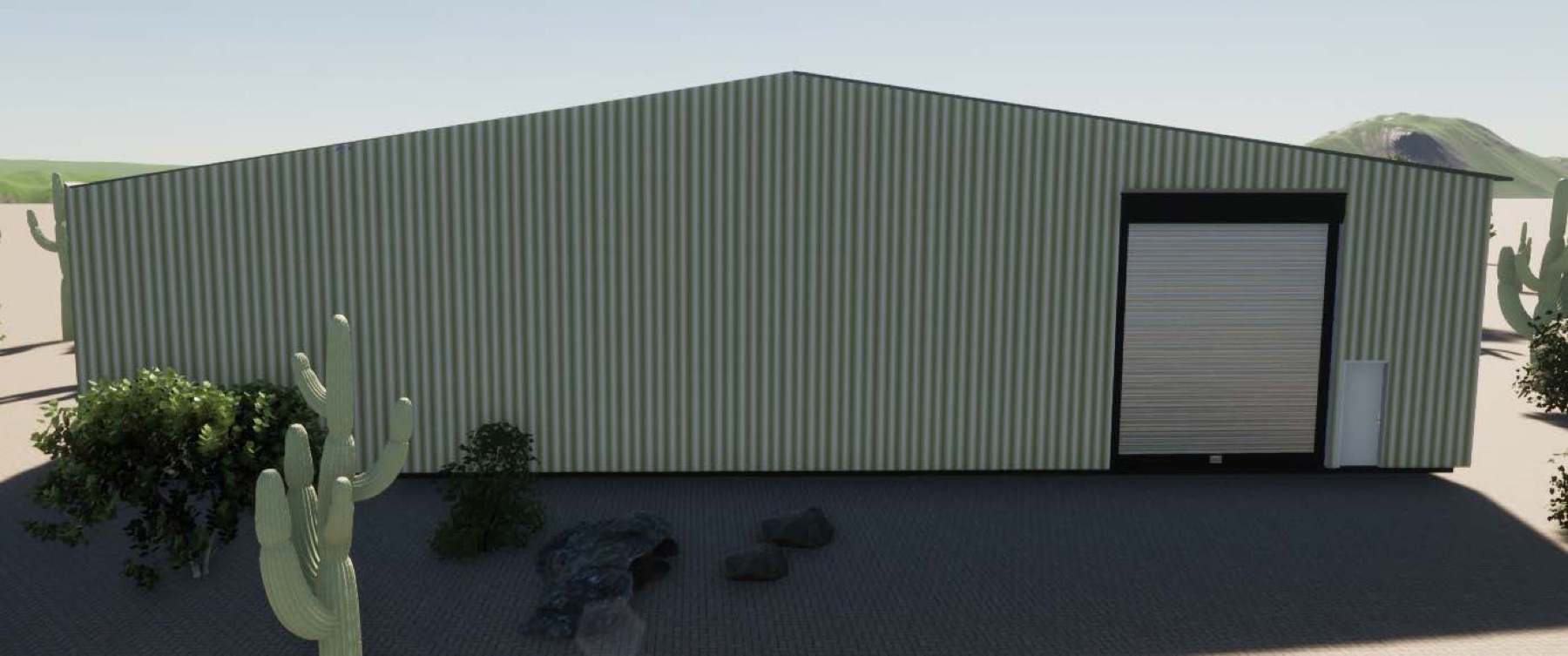 Render de bodega industrial en Cananea